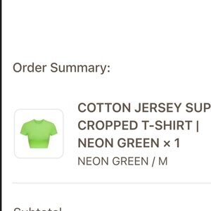 Skims Neon Green Cropped T-Shirt